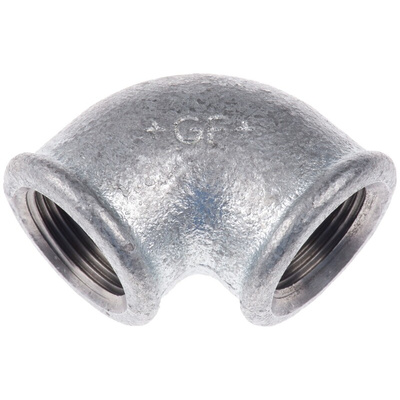 Georg Fischer Galvanised Malleable Iron Fitting, 90° Elbow, Female BSPP 3/4in to Female BSPP 3/4in