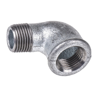 Georg Fischer Galvanised Malleable Iron Fitting, 90° Elbow, Male BSPT 1/2in to Female BSPP 1/2in
