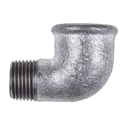 Georg Fischer Galvanised Malleable Iron Fitting, 90° Elbow, Male BSPT 1/2in to Female BSPP 1/2in