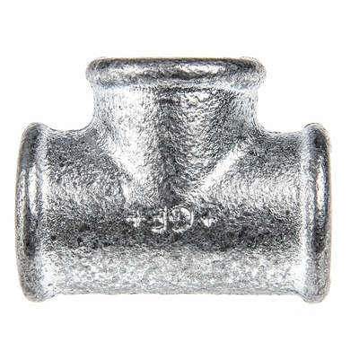 Georg Fischer Black Oxide Malleable Iron Fitting Tee, Female BSPP 1in to Female BSPP 1in to Female BSPP 1in