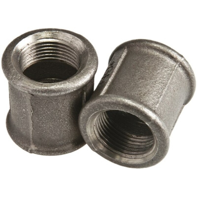 Georg Fischer Black Oxide Malleable Iron Fitting Socket, Female BSPP 1in to Female BSPP 1in