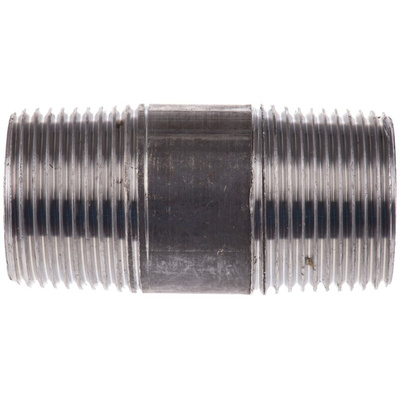 RS PRO Black Malleable Iron Fitting Barrel Nipple, Male BSPT 3/4in to Male BSPT 3/4in