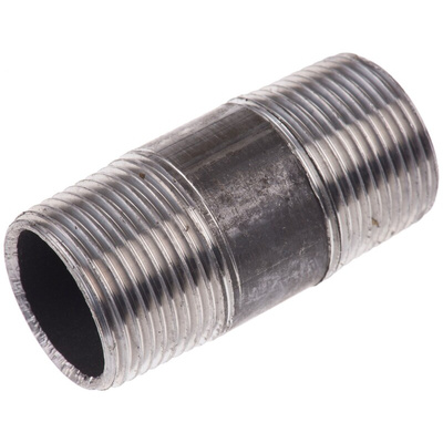 RS PRO Black Malleable Iron Fitting Barrel Nipple, Male BSPT 3/4in to Male BSPT 3/4in