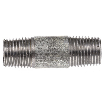 RS PRO Galvanised Malleable Iron Fitting Barrel Nipple, Male BSPT 1/4in to Male BSPT 1/4in