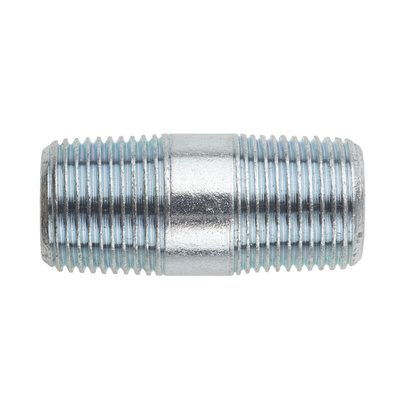 RS PRO Galvanised Malleable Iron Fitting Barrel Nipple, Male BSPT 3/8in to Male BSPT 3/8in