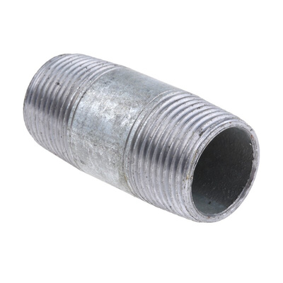 RS PRO Galvanised Malleable Iron Fitting Barrel Nipple, Male BSPT 3/4in to Male BSPT 3/4in