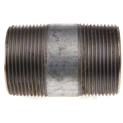 RS PRO Galvanised Malleable Iron Fitting Barrel Nipple, Male BSPT 1-1/2in to Male BSPT 1-1/2in