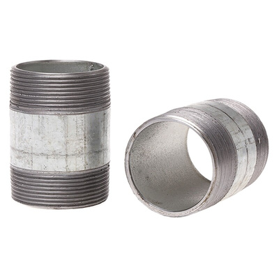 RS PRO Galvanised Malleable Iron Fitting Barrel Nipple, Male BSPT 2in to Male BSPT 2in