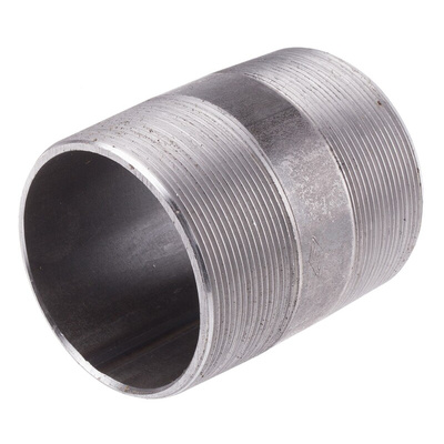 RS PRO Black Malleable Iron Fitting Barrel Nipple, Male BSPT 3in to Male BSPT 3in