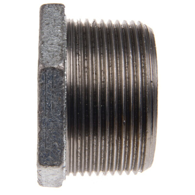 Georg Fischer Galvanised Malleable Iron Fitting, Straight Reducer Bush, Male BSPT 1-1/2in to Female BSPP 1in