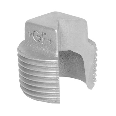 Georg Fischer Galvanised Malleable Iron Fitting Plain Plug, Male BSPT 1-1/4in