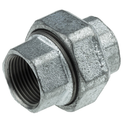 Georg Fischer Galvanised Malleable Iron Fitting Taper Seat Union, Female BSPP 1-1/4in to Female BSPP 1-1/4in