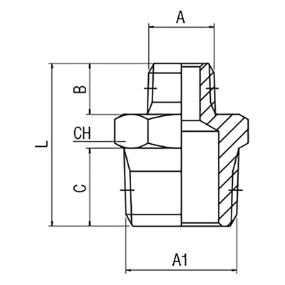 RS PRO Fitting Fitting, Male R 3/8in x Male R 1/2in