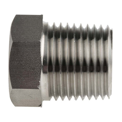 RS PRO Stainless Steel Pipe Fitting Hexagon Plug, Male NPT 1/2in