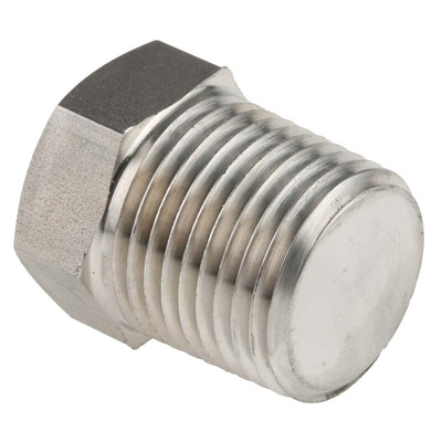 RS PRO Stainless Steel Pipe Fitting Hexagon Plug, Male NPT 1/2in