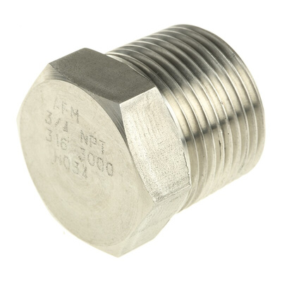 RS PRO Stainless Steel Pipe Fitting Hexagon Plug, Male NPT 3/4in
