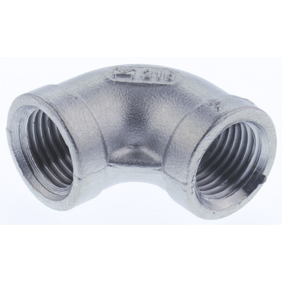 RS PRO Stainless Steel Pipe Fitting, 90° Elbow, Female G 1/4in x Female G 1/4in