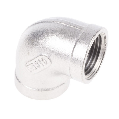 RS PRO Stainless Steel Pipe Fitting, 90° Elbow, Female G 3/8in x Female G 3/8in