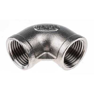 RS PRO Stainless Steel Pipe Fitting, 90° Circular Elbow, Female G 1/2in x Female G 1/2in
