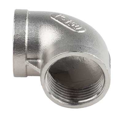 RS PRO Stainless Steel Pipe Fitting, 90° Circular Elbow, Female G 1in x Female G 1in
