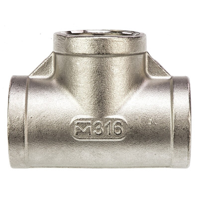RS PRO Stainless Steel Pipe Fitting, Tee Circular Tee, Female G 3/4in x Female G 3/4in x Female G 3/4in