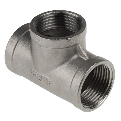 RS PRO Stainless Steel Pipe Fitting, Tee Circular Tee, Female G 1in x Female G 1in x Female G 1in