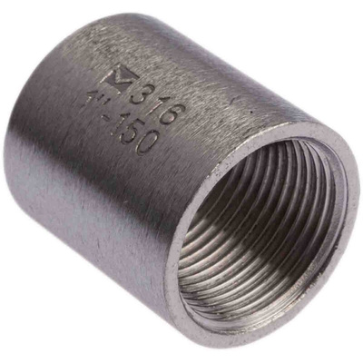 RS PRO Stainless Steel Pipe Fitting Socket, Female G 1in x Female G 1in