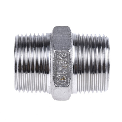 RS PRO Stainless Steel Pipe Fitting Hexagon Hexagon Nipple, Male R 3/4in x Male R 3/4in
