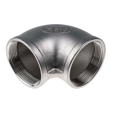 RS PRO Stainless Steel Pipe Fitting, 90° Circular Elbow, Female G 2in x Female G 2in