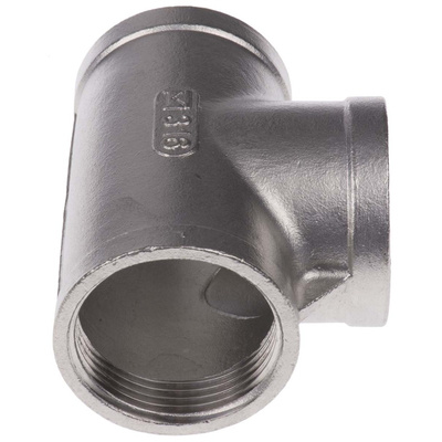 RS PRO Stainless Steel Pipe Fitting, Tee Circular Tee, Female G 1-1/4in x Female G 1-1/4in x Female G 1-1/4in