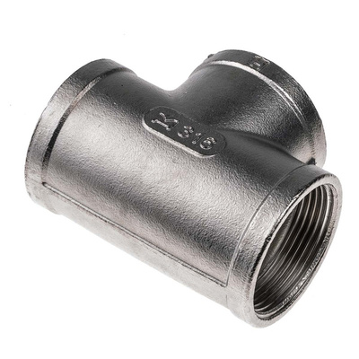 RS PRO Stainless Steel Pipe Fitting, Tee Circular Tee, Female G 1-1/2in x Female G 1-1/2in x Female G 1-1/2in