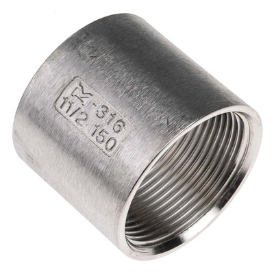 RS PRO Stainless Steel Pipe Fitting Socket, Female G 1-1/2in x Female G 1-1/2in