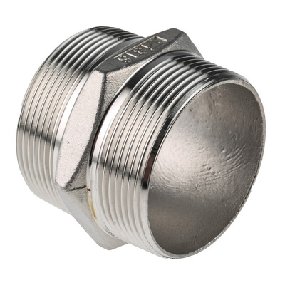 RS PRO Stainless Steel Pipe Fitting Hexagon Hexagon Nipple, Male R 2in x Male R 2in