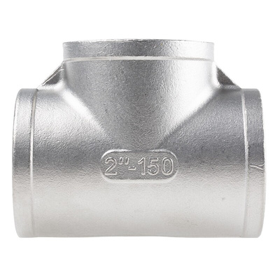 RS PRO Stainless Steel Pipe Fitting, Tee Circular Tee, Female G 2in x Female G 2in x Female G 2in