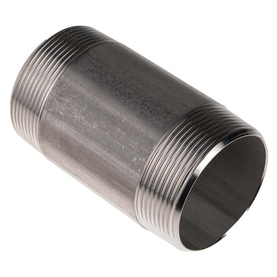 RS PRO Stainless Steel Pipe Fitting, Straight Circular Barrel Nipple, Male R 2in x Male R 2in
