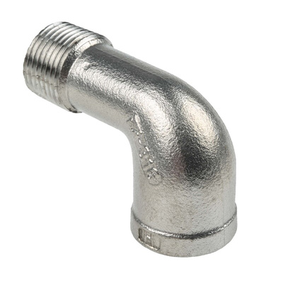 RS PRO Stainless Steel Pipe Fitting, 90° Circular Elbow, Female R 3/8in x Male R 3/8in