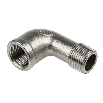 RS PRO Stainless Steel Pipe Fitting, 90° Circular Elbow, Female R 3/8in x Male R 3/8in