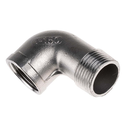 RS PRO Stainless Steel Pipe Fitting, 90° Circular Elbow, Female R 1in x Male R 1in