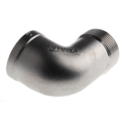 RS PRO Stainless Steel Pipe Fitting, 90° Circular Elbow, Female G 1-1/4in x Male R 1-1/4in