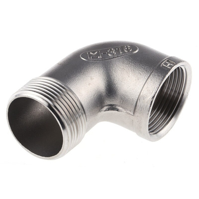 RS PRO Stainless Steel Pipe Fitting, 90° Circular Elbow, Female G 1-1/4in x Male R 1-1/4in