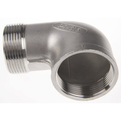 RS PRO Stainless Steel Pipe Fitting, 90° Circular Elbow, Female R 2in x Male R 2in