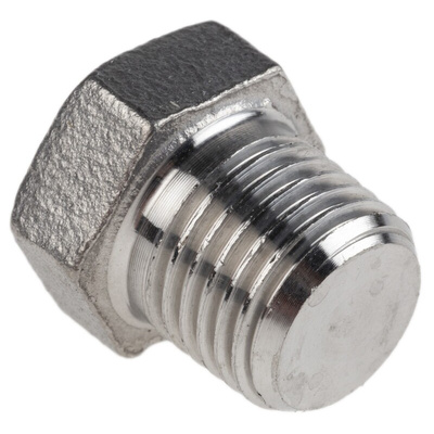 RS PRO Stainless Steel Pipe Fitting Hexagon Plug, Male R 1/4in