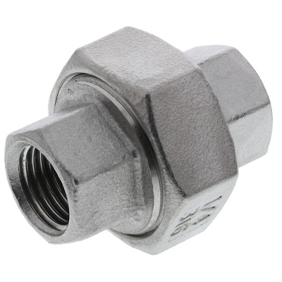 RS PRO Stainless Steel Pipe Fitting, Straight Hexagon Union, Female G 1/4in x Female G 1/4in