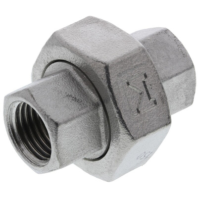 RS PRO Stainless Steel Pipe Fitting, Straight Hexagon Union, Female G 1/4in x Female G 1/4in