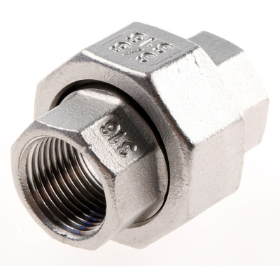 RS PRO Stainless Steel Pipe Fitting, Straight Octagon Union, Female G 3/8in x Female G 3/8in