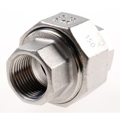 RS PRO Stainless Steel Pipe Fitting, Straight Octagon Union, Female G 3/8in x Female G 3/8in
