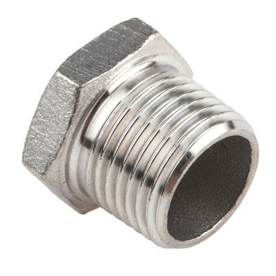 RS PRO Stainless Steel Pipe Fitting Hexagon Plug, Male R 1/2in