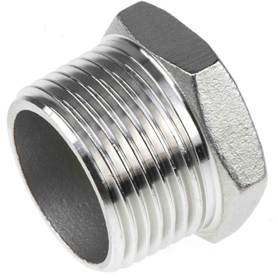 RS PRO Stainless Steel Pipe Fitting Hexagon Plug, Male R 1in