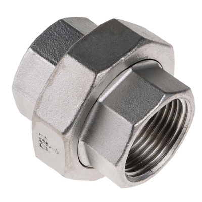 RS PRO Stainless Steel Pipe Fitting, Straight Octagon Union, Female G 1in x Female G 1in