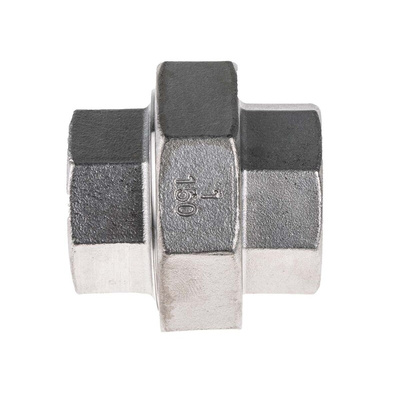 RS PRO Stainless Steel Pipe Fitting, Straight Octagon Union, Female G 1in x Female G 1in